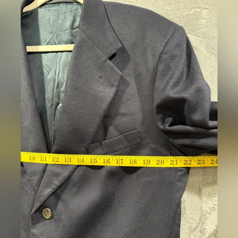 Nieman Marcus 100% Super Fine Cashmere Sports Coat Mens 44R Navy Blazer